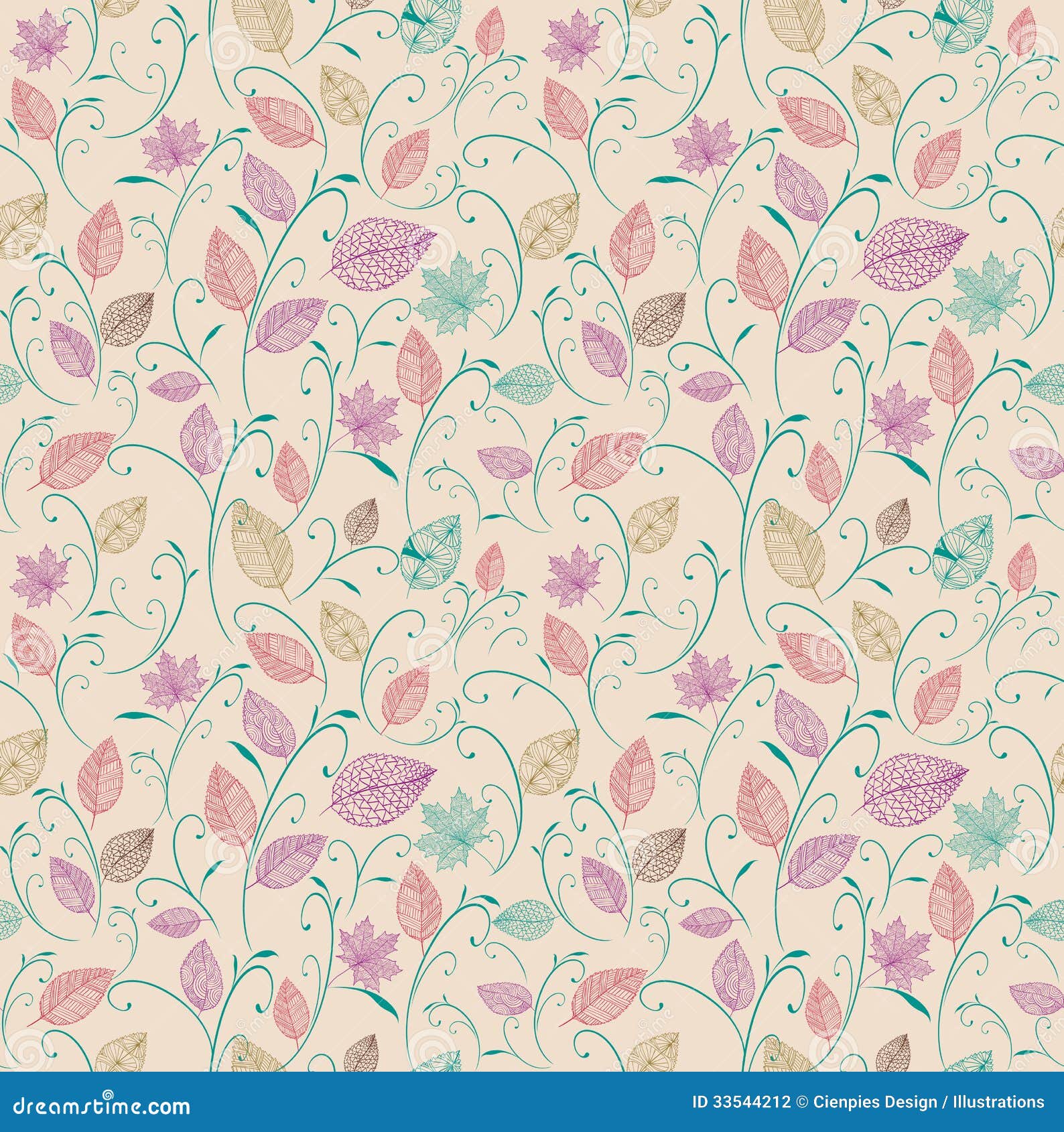 vintage autumn leaves seamless