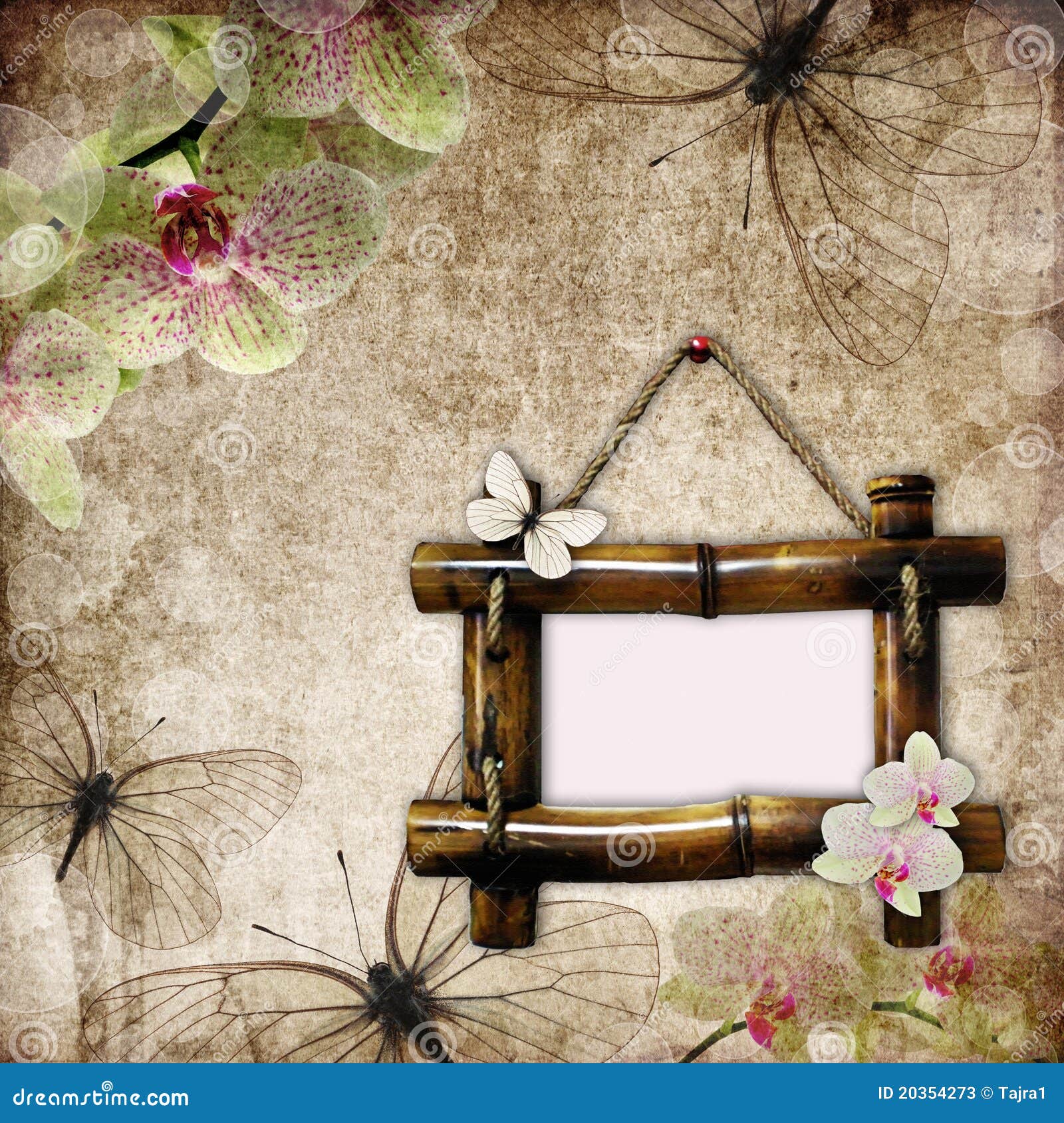 Vintage Background With Bamboo Frame Stock Illustration Illustration