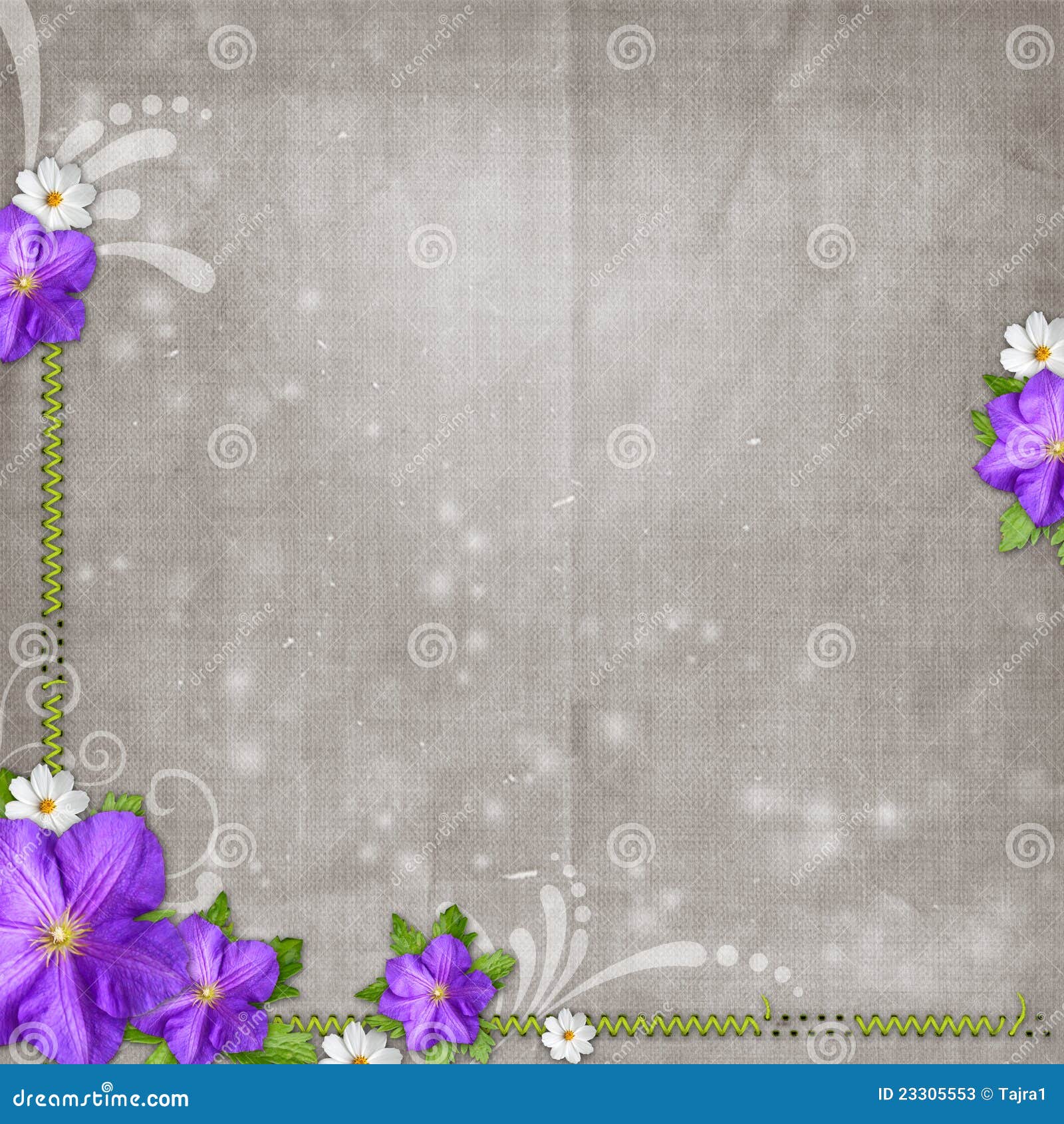 Vintage Background with Blue Flower and Daisy Stock Illustration
