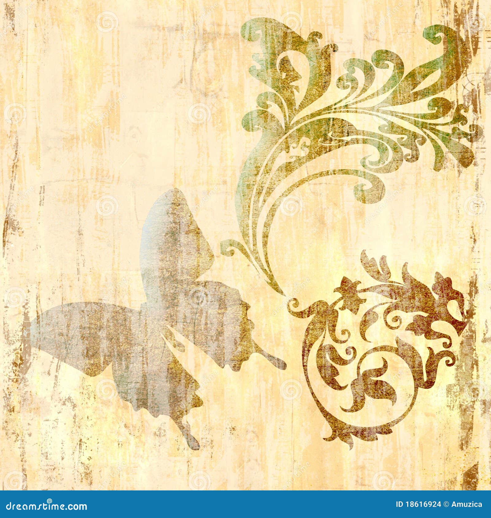 Vintage Background with Butterfly Stock Photo Image of abstraction
