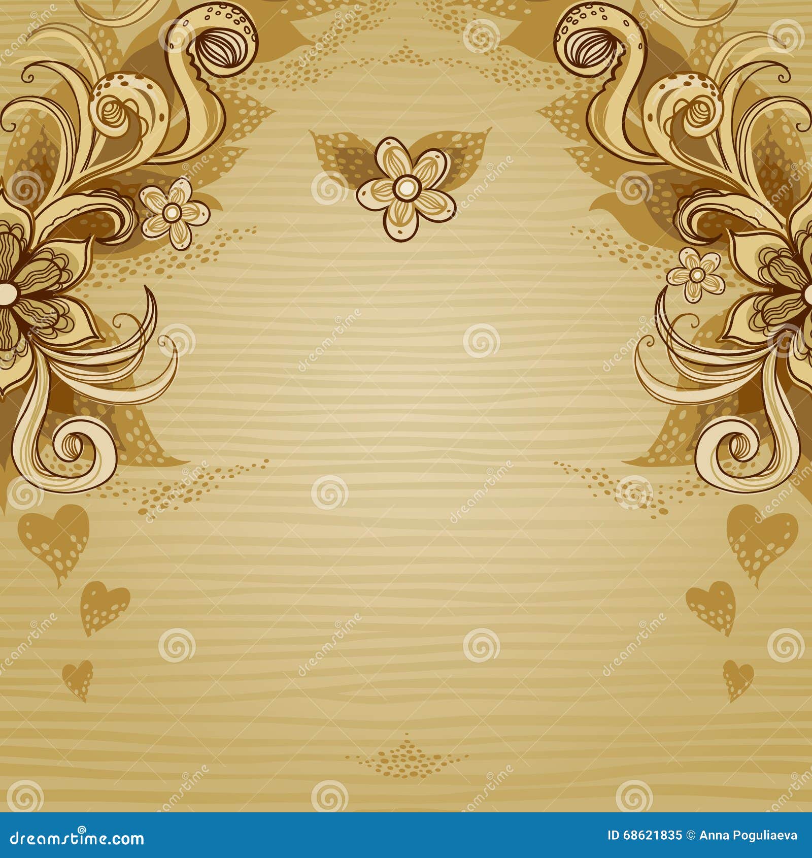 Vintage Background with Floral Motifs. Stock Illustration - Illustration of  design, lacy: 68621835