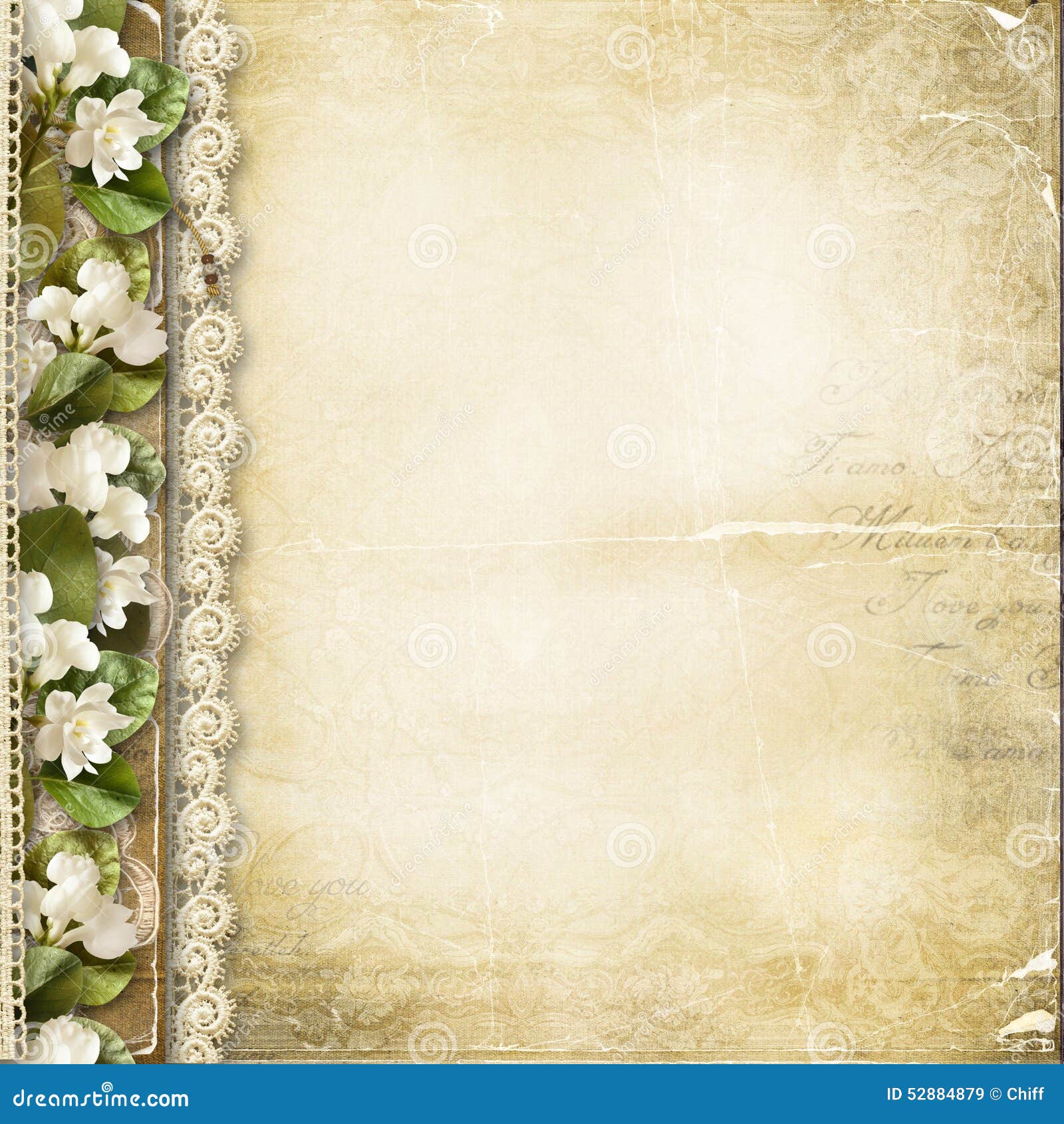 Vintage Background With Spring Flowers Stock Image Image Of