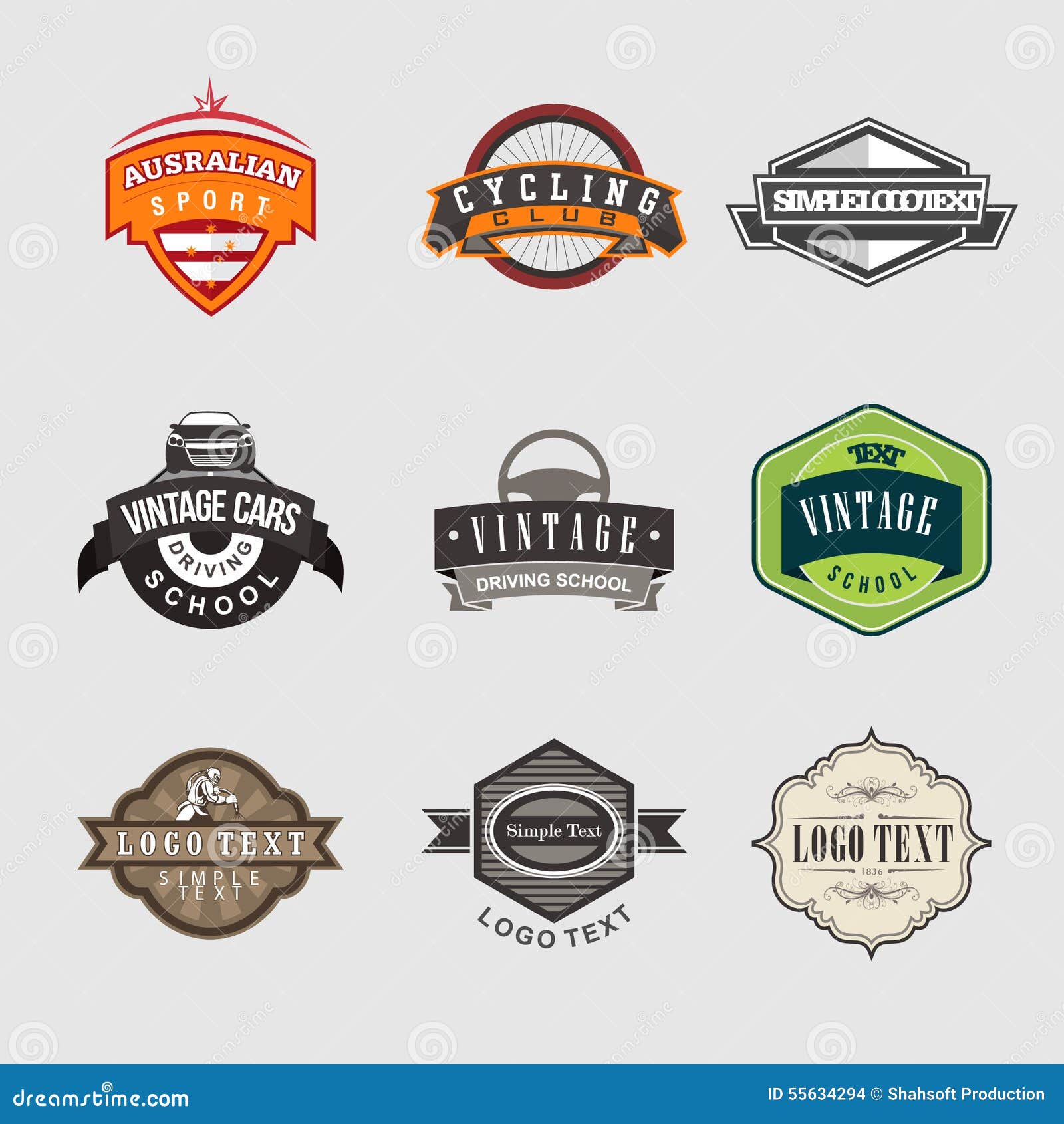 Vintage Badges Logo stock illustration. Illustration of badges - 55634294