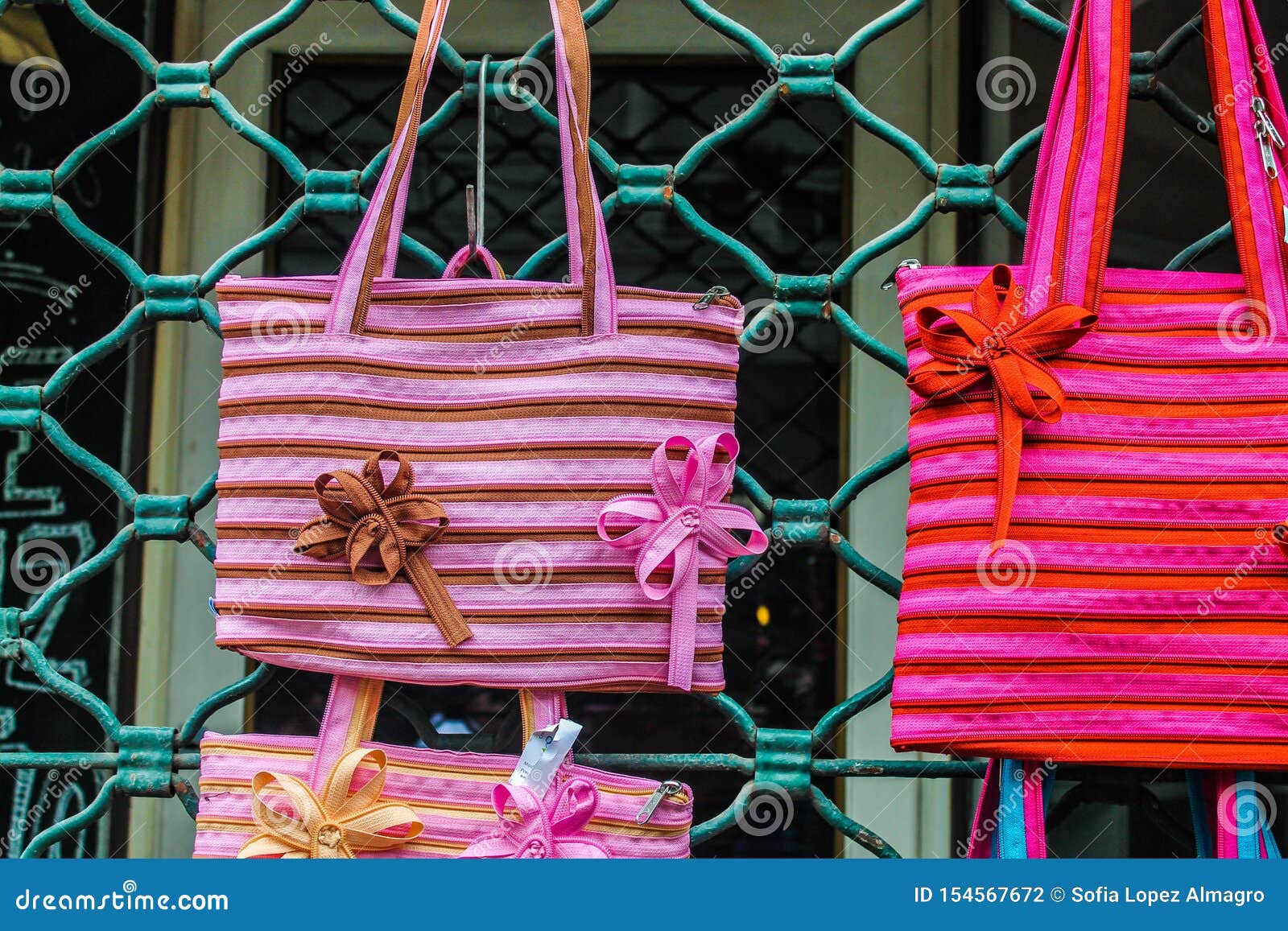 Vintage Bag Colourful Clothing Lady Shopping Stock Photo Image of