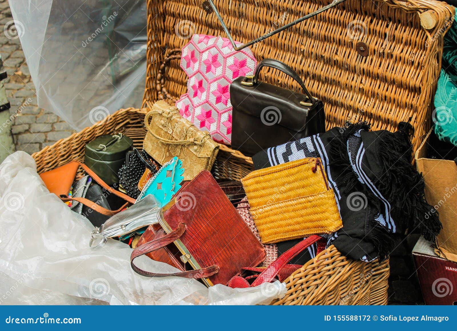 Vintage Bags Handle Shopping Illustartion Female Stock Photo Image of