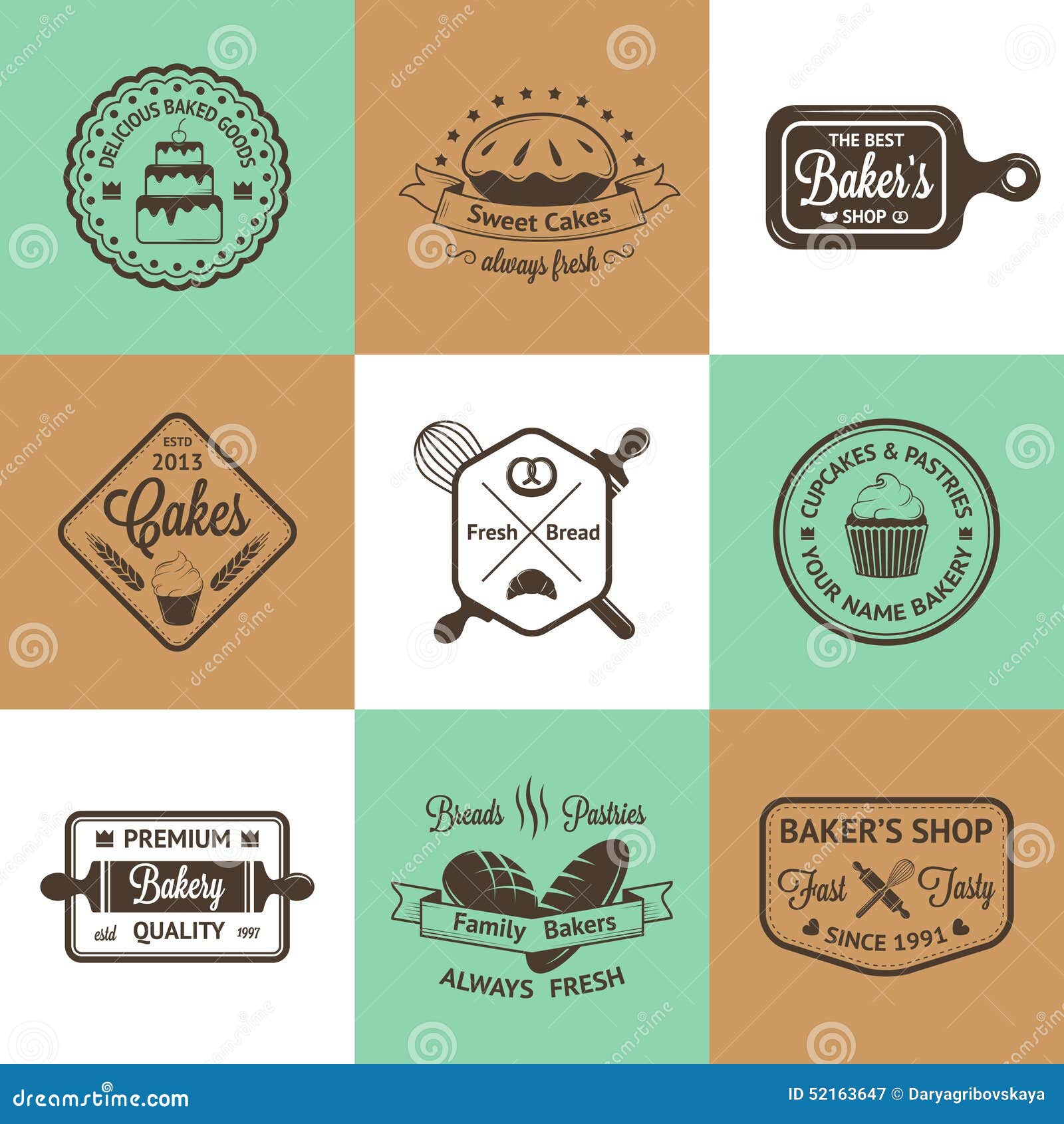 Vintage Bakery Badges, Labels and Logos Stock Vector - Illustration of ...