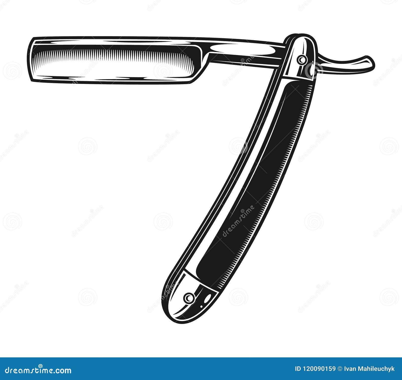 vintage barber metal razor template