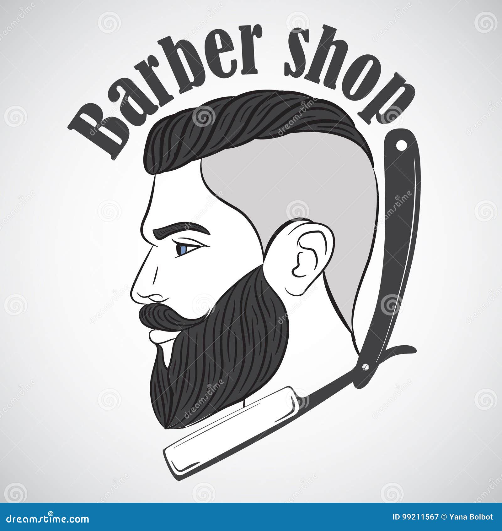 Vintage Barber Shop Emblem Label Badge Logo Stock