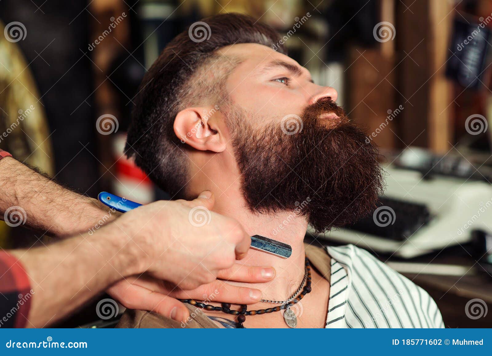 Vintage Barbershop, Business. Man Making Haircut To Look Perfect ...