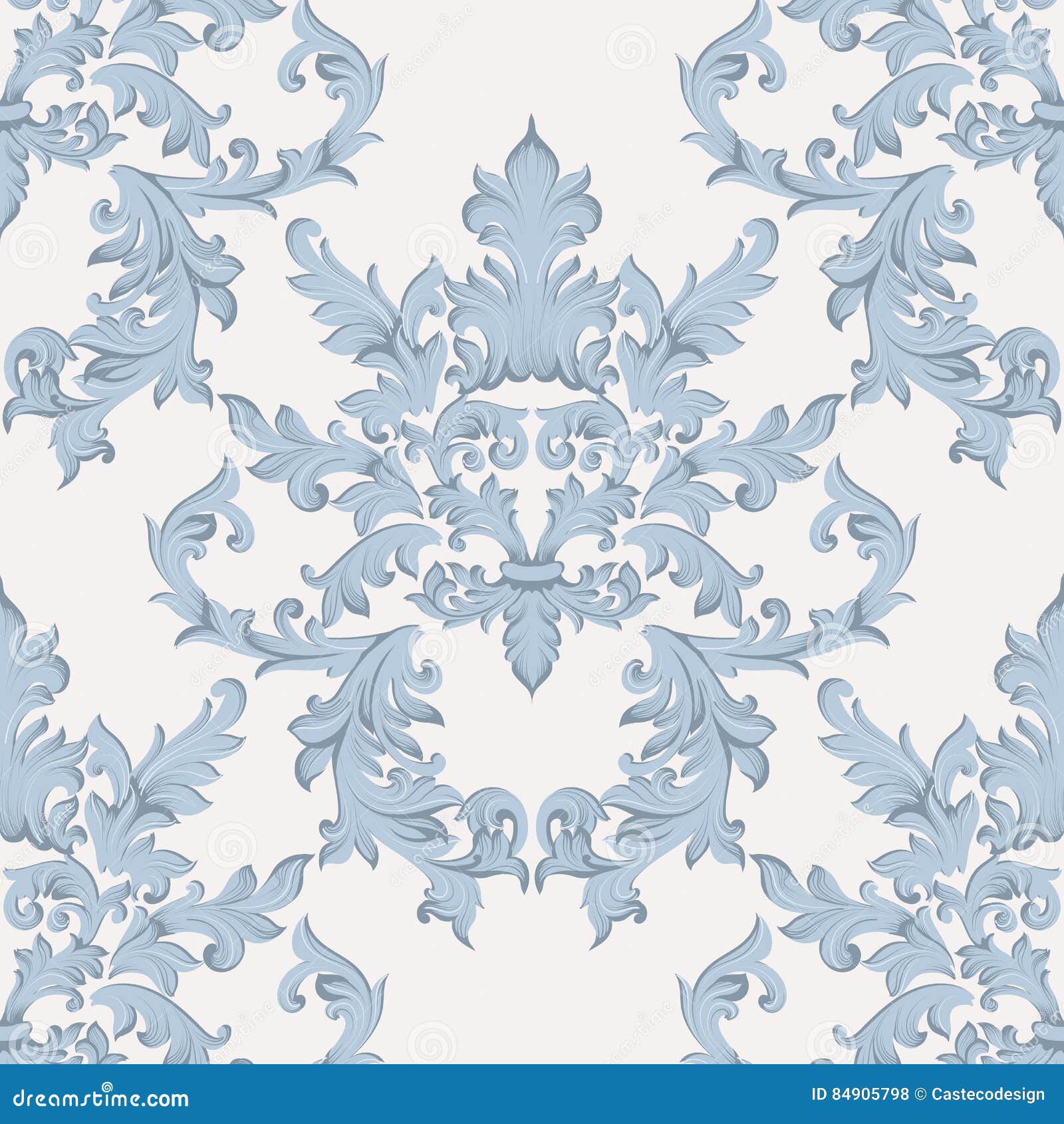 Download Vintage Baroque Damask Floral Pattern Acanthus Imperial ...