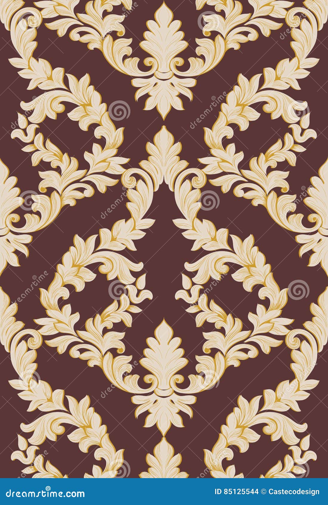 Download Vintage Baroque Damask Floral Pattern Acanthus Imperial ...