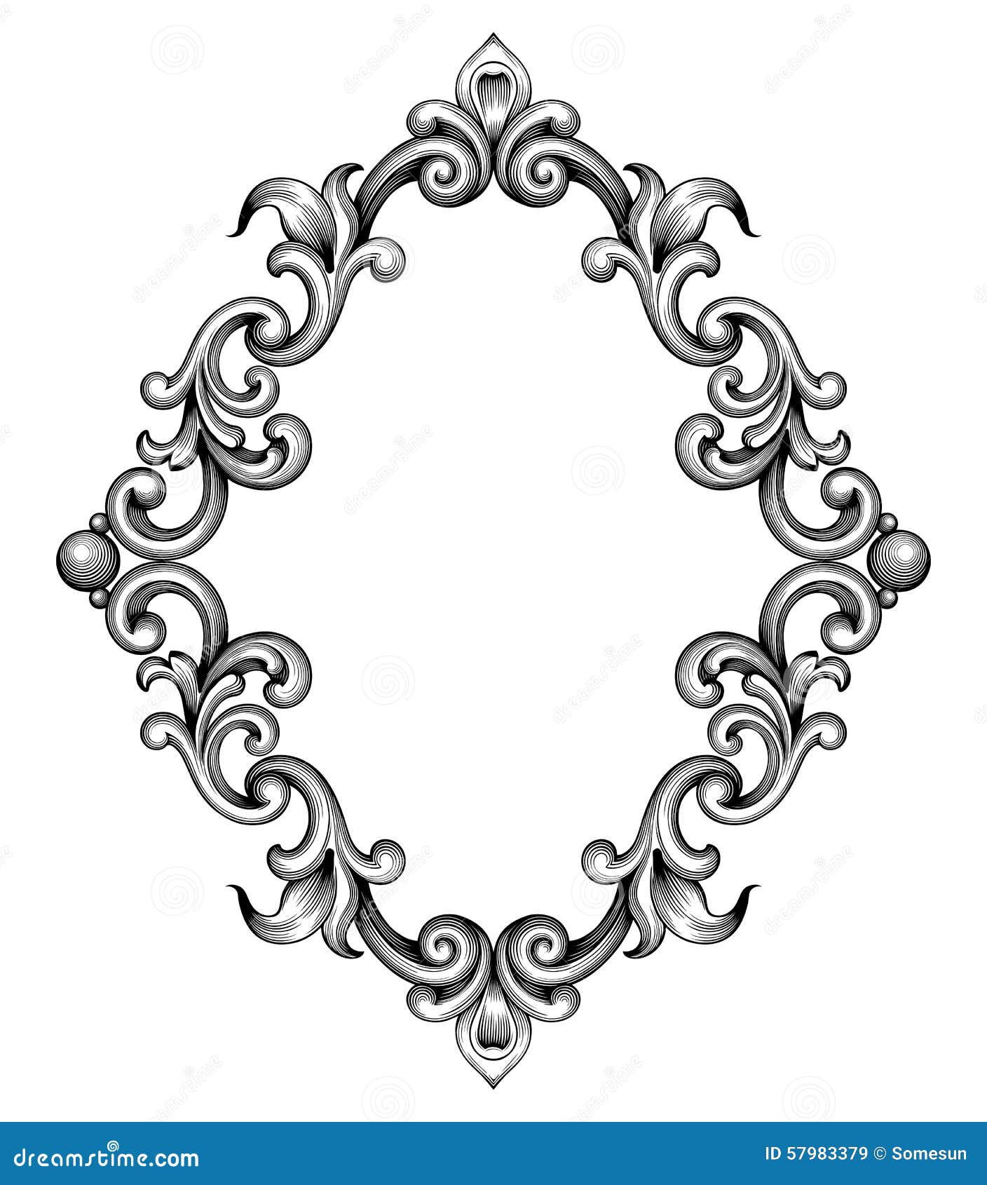 Decorative frames and borders vintage scroll Vector Image