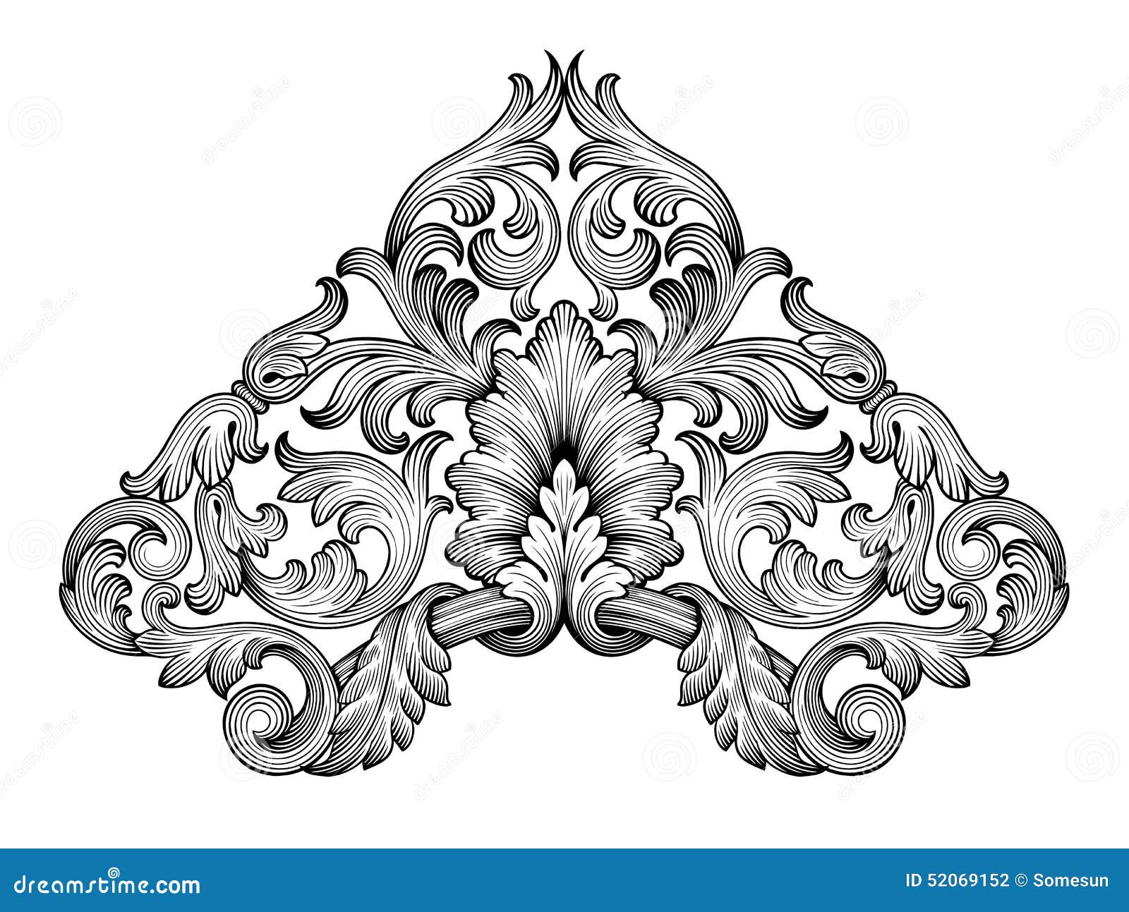 Download Vintage Baroque Frame Scroll Ornament Vector Stock Vector ...