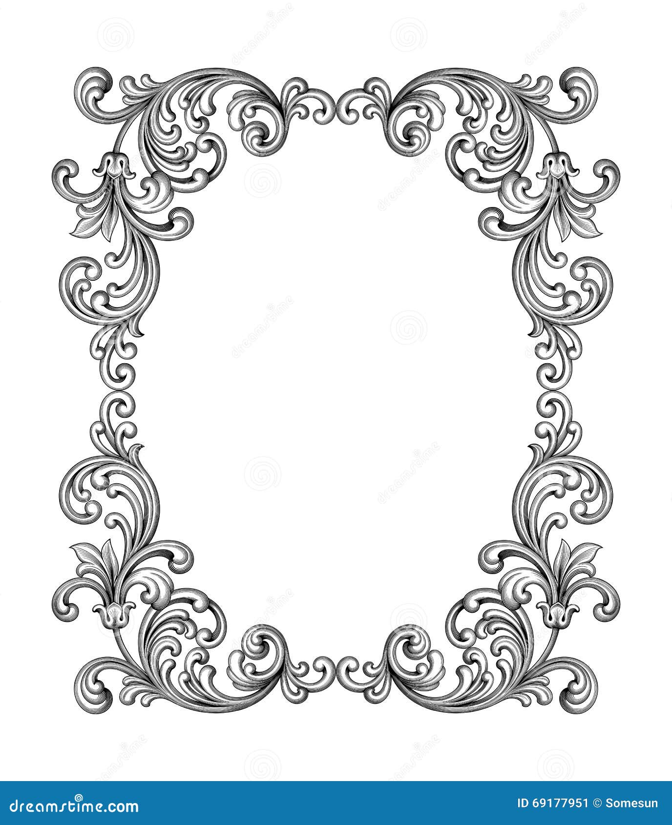 vintage baroque victorian frame border monogram floral ornament scroll engraved retro pattern tattoo calligraphic  heraldic