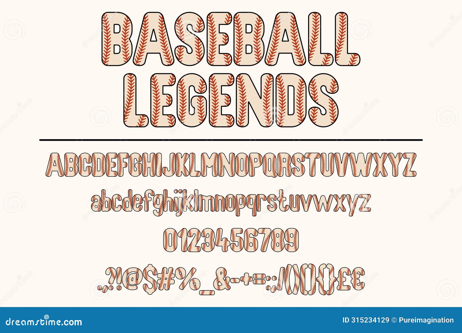 vintage baseball legends font set
