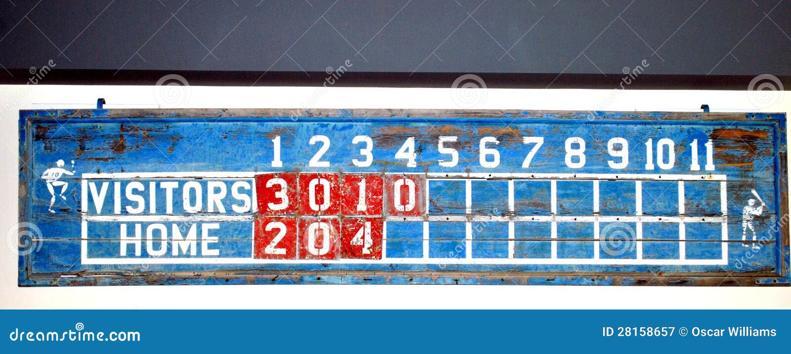 Vintage Baseball Scoreboard. Stock Image Image of sports, teams 28158657