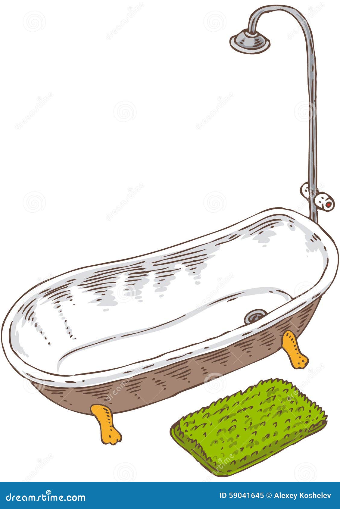 Vintage Bathtub Isolated on White Stock Vector Illustration of resort, vector 59041645