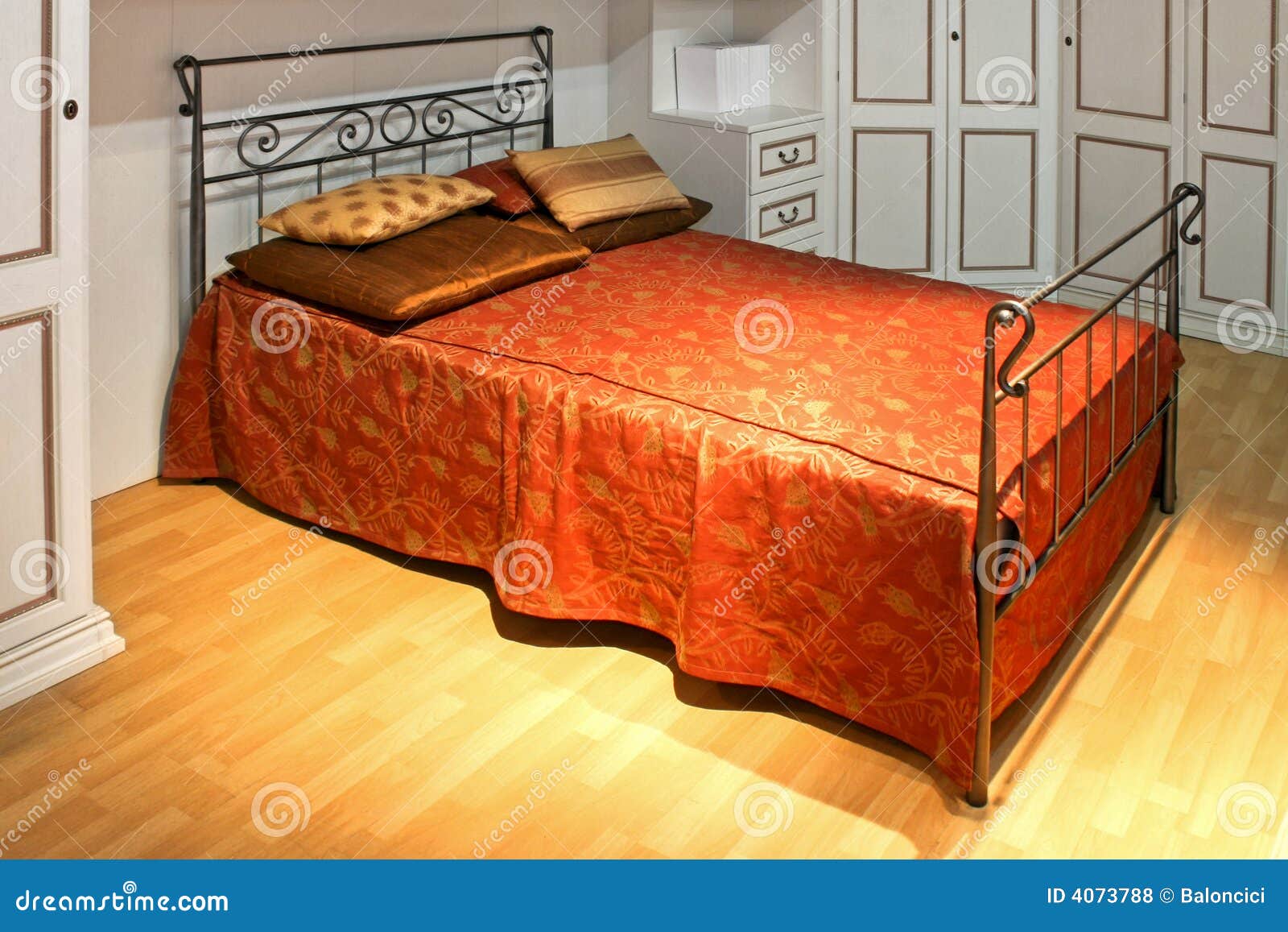 Vintage bed stock photo. Image of vintage, simple, night 4073788