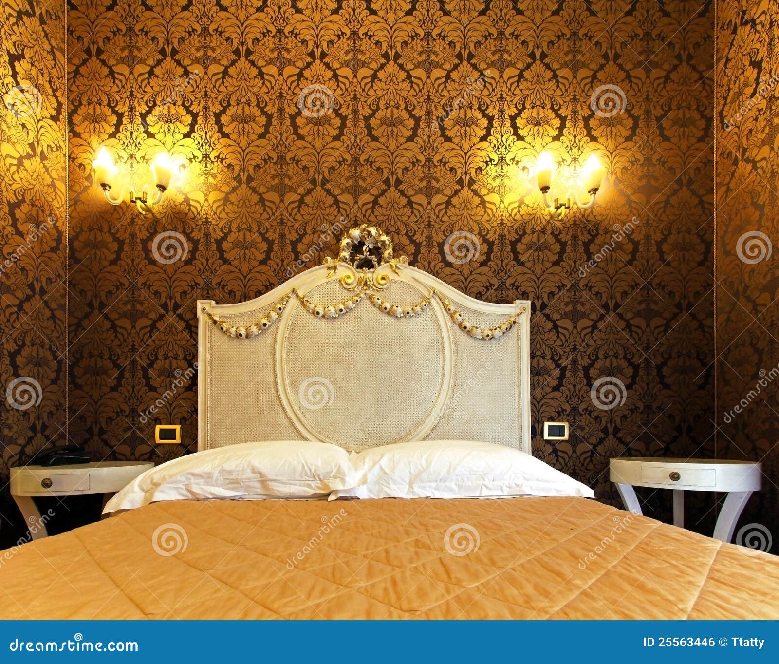 Vintage bed head stock photo. Image of luxury, inside 25563446