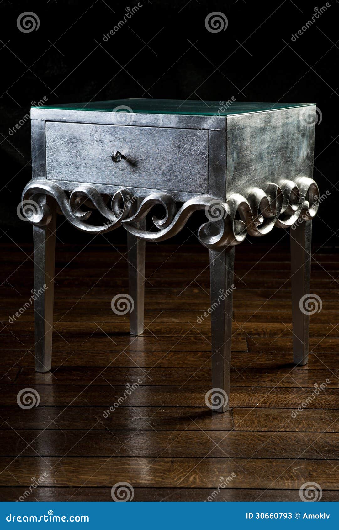 Vintage bedside table stock image. Image of indoor, design 30660793