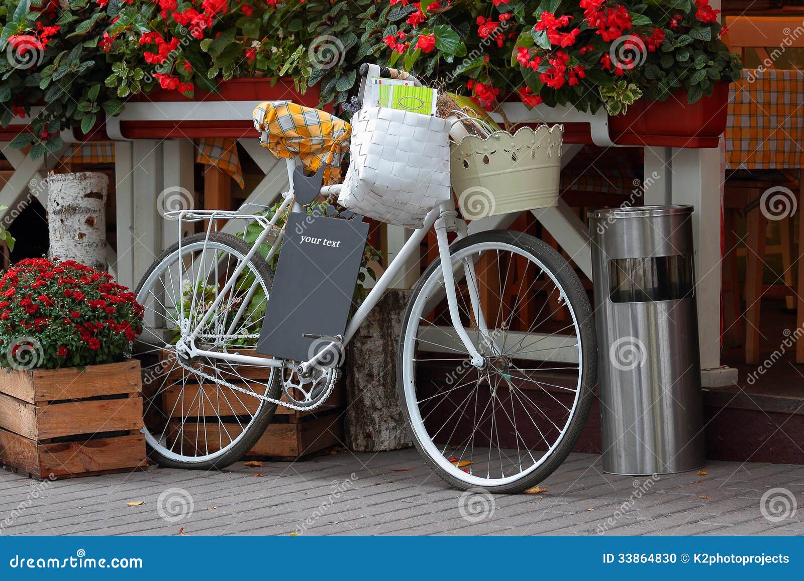Vintage Bicycle with Basket Stock Photo Image of condo, white 33864830