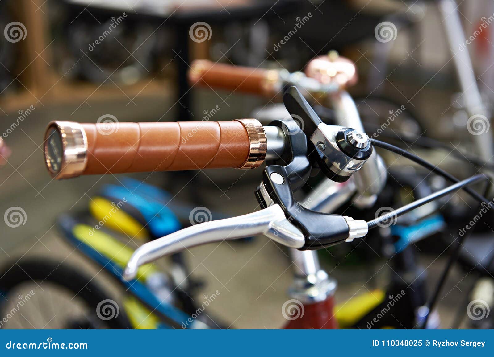 Vintage Bicycle Handlebars and Brake Lever Stock Image Image of