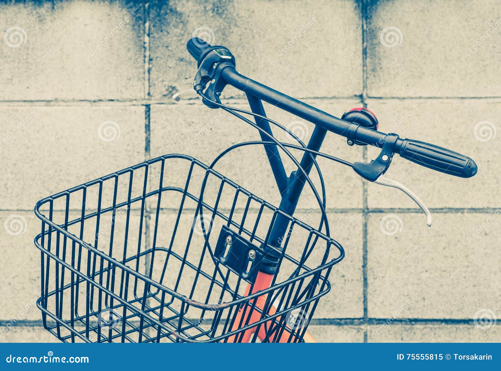 Vintage Bike Basket and Handle Stock Image Image of grip, handlebars