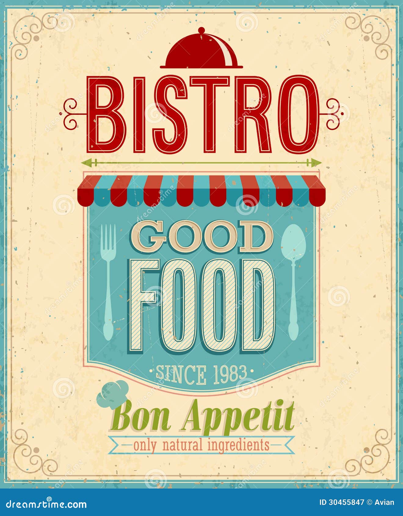 vintage bistro poster.