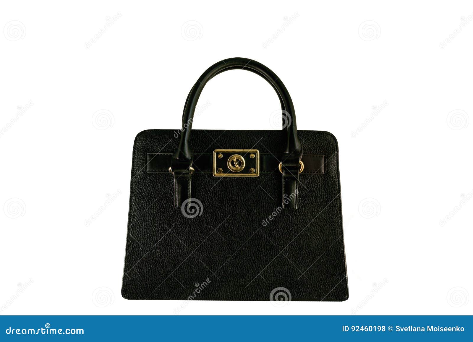 Vintage Black Briefcase with Gold Buckle Stock Photo - Image of classic ...