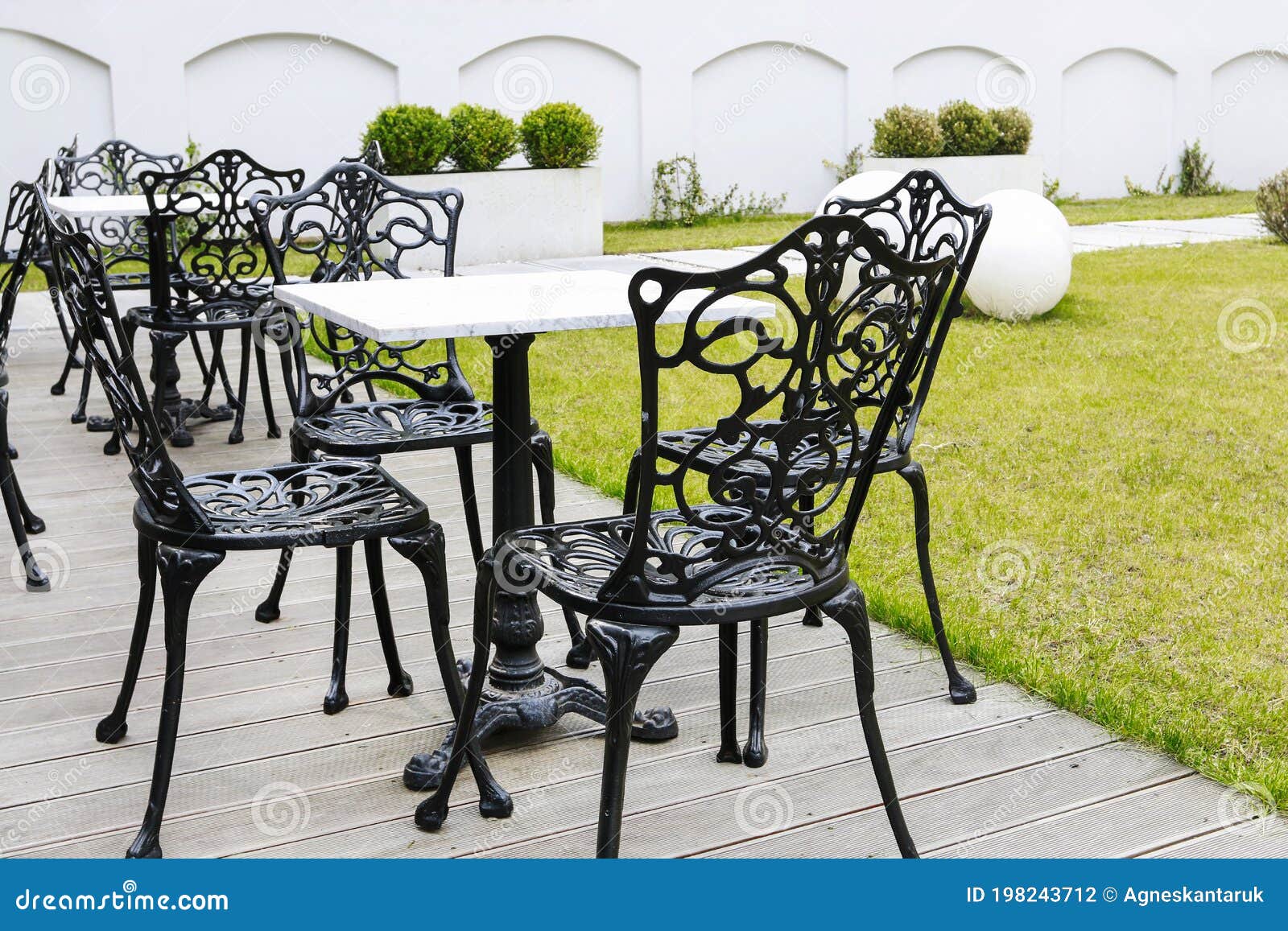 Vintage Black Chairs in the Garden Stock Photo Image of summer