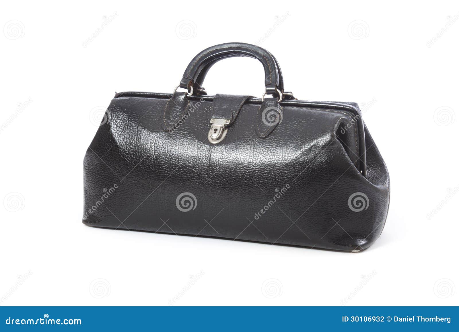 Vintage Black Doctors Bag Isolated on White Stock Photo Image of