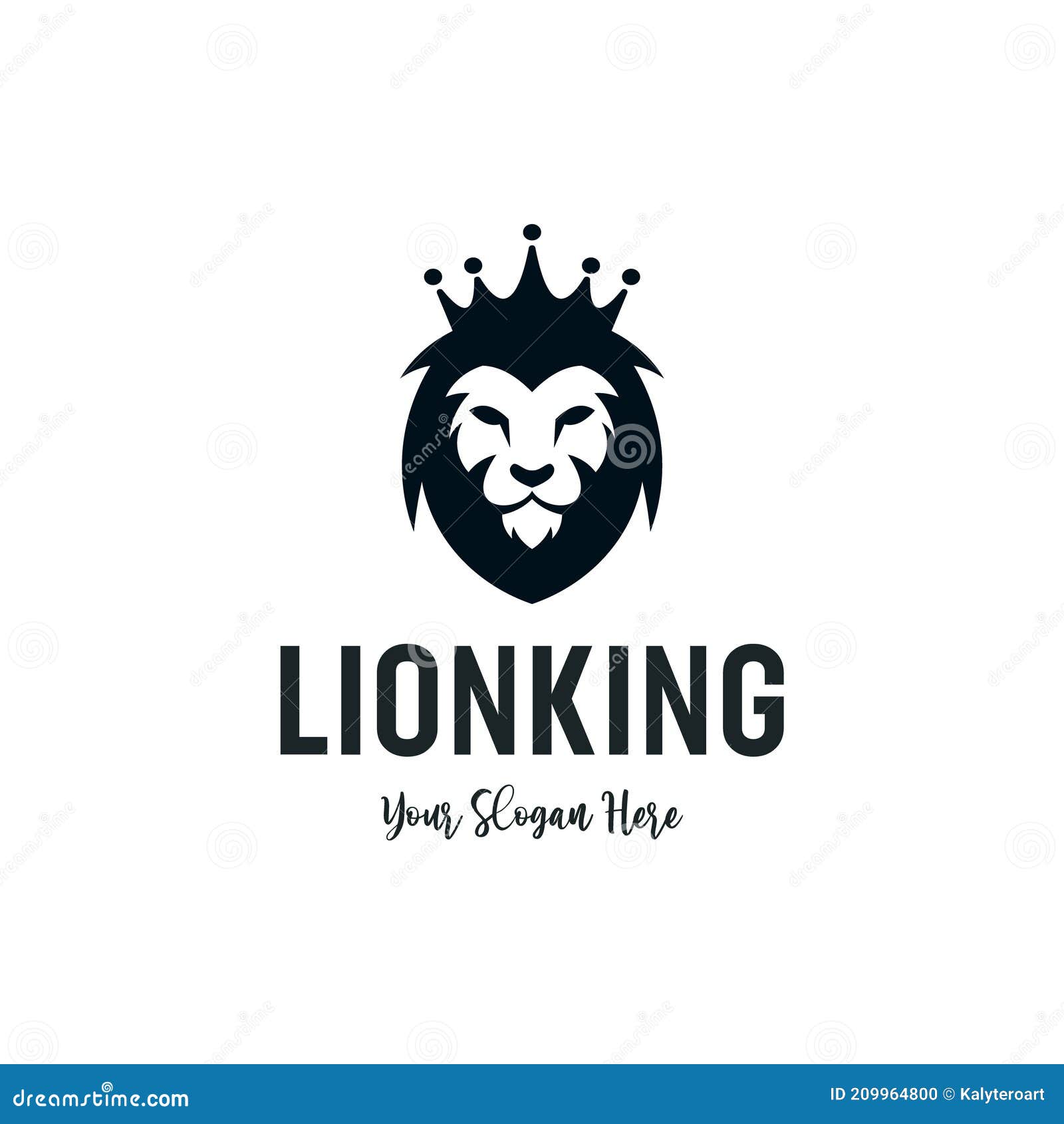 Vintage Black Lion King Logo Design Inspiration Template Stock Vector ...