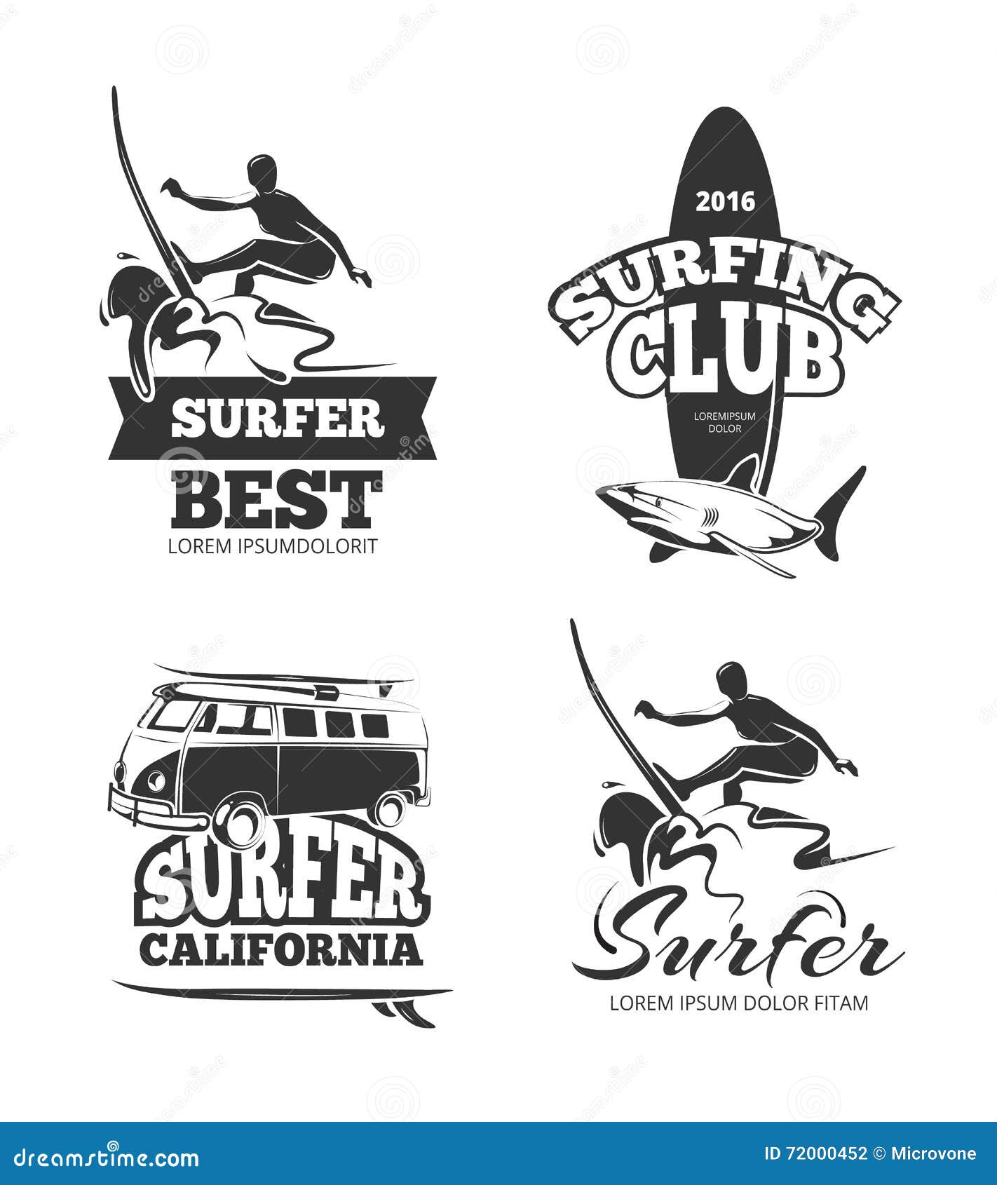 Surfboarding Black Glyph Icons Set On White Space Cartoon Vector ...