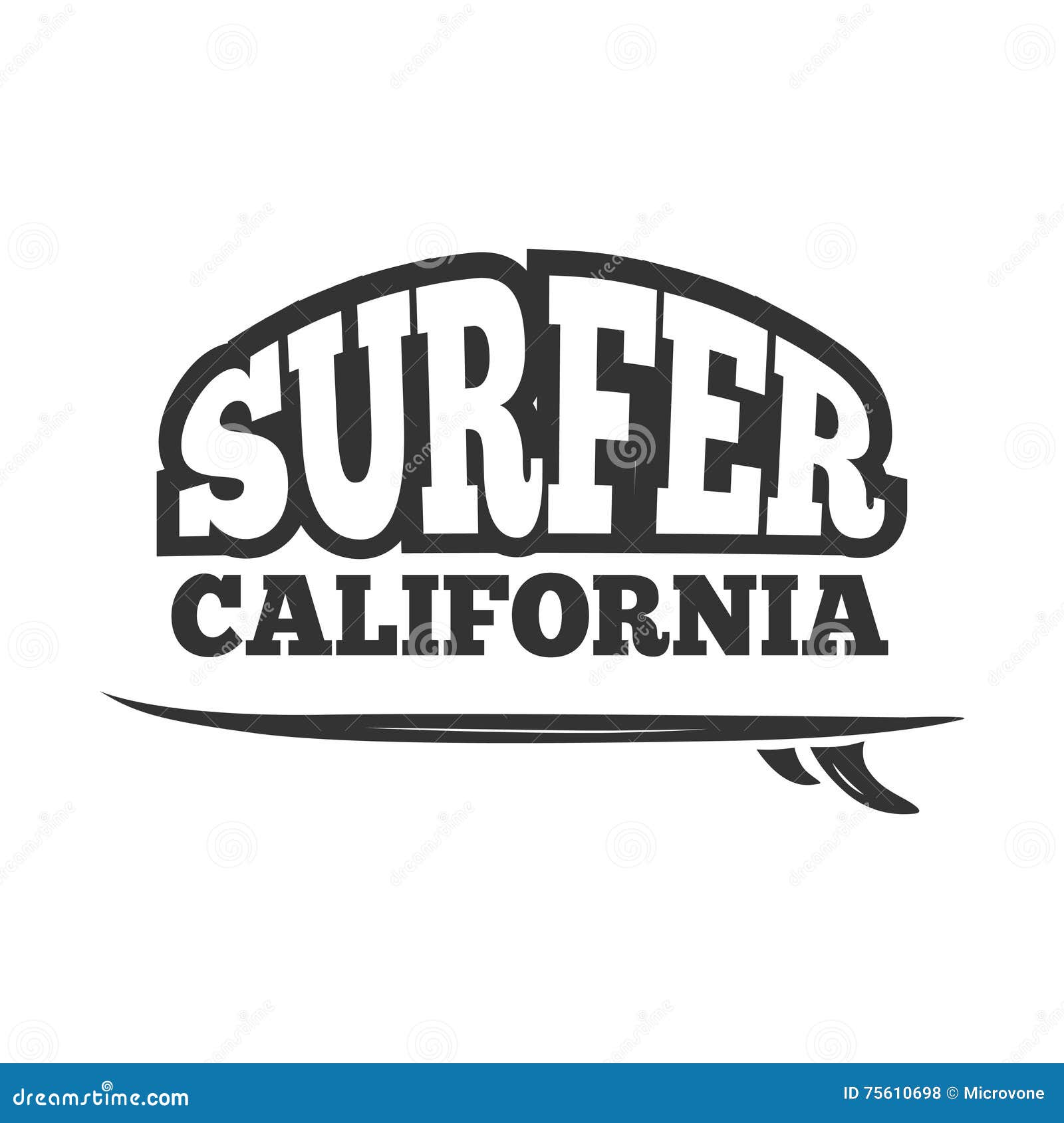 Vintage Black Vector Surf Emblem, Logo Stock Vector - Illustration of ...