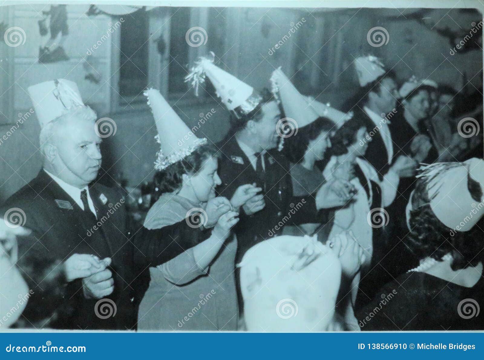 Vintage Black and White Photo of People at a Party and Wearing Funny Hat, Christmas Party? 1950s European. Editorial Image Image of fashion, christmas: 138566910