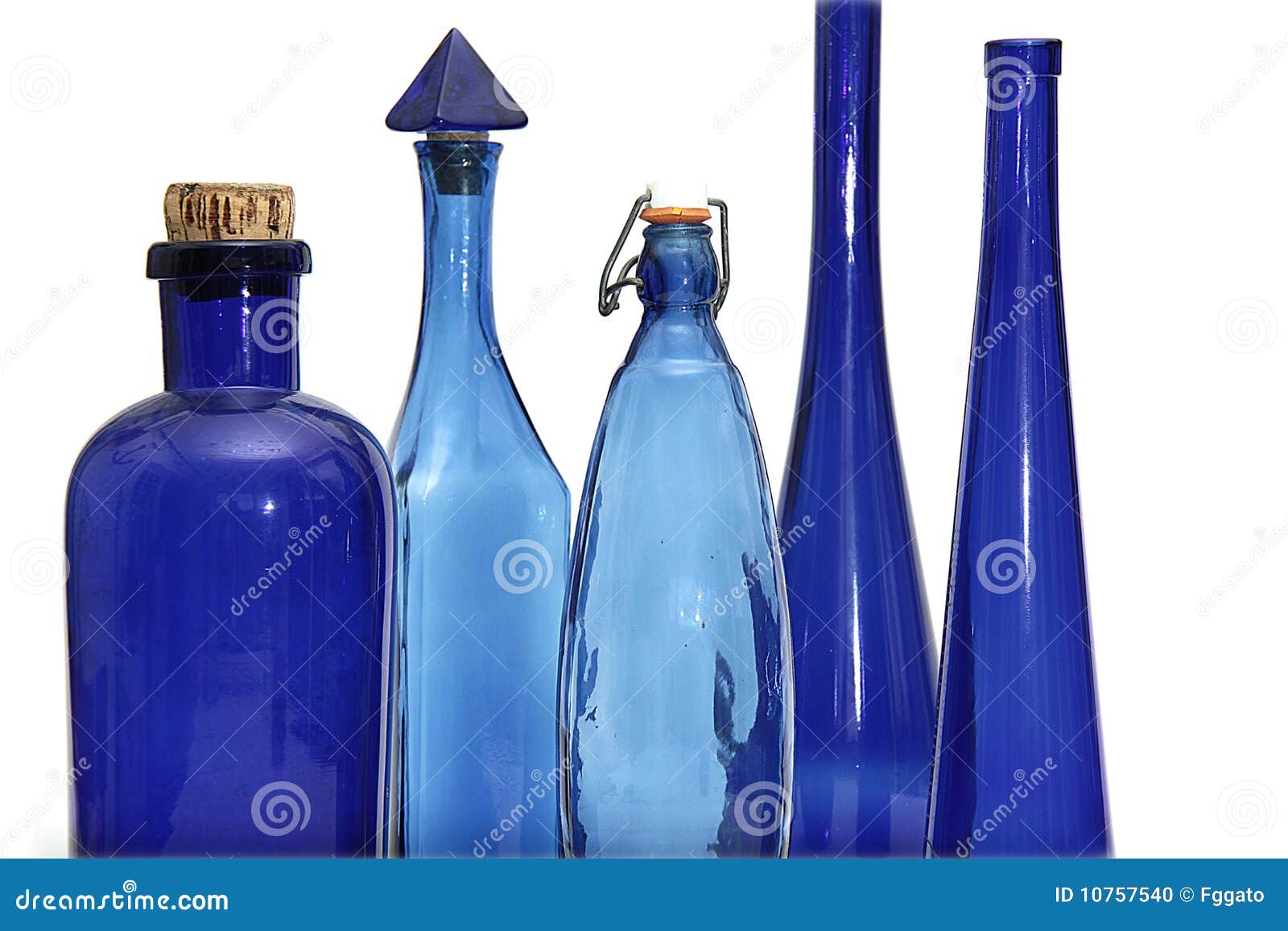 Vintage Blue Bottles Collection Stock Photo Image of color, bottle 10757540