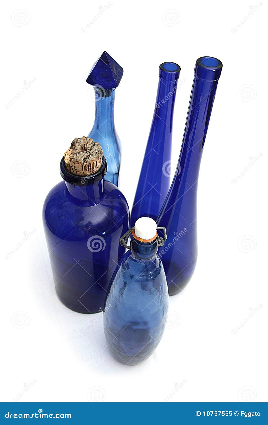 Vintage Blue Bottles Collection Stock Image Image of antique