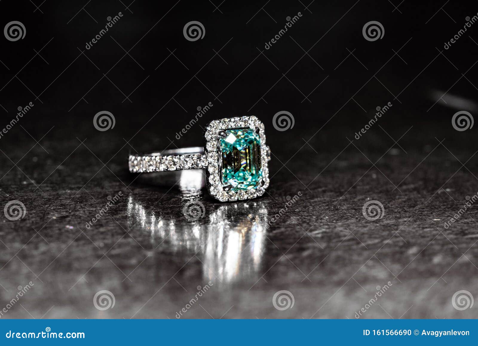 Vintage Blue Diamond Ring stock photo. Image of emerald - 161566690