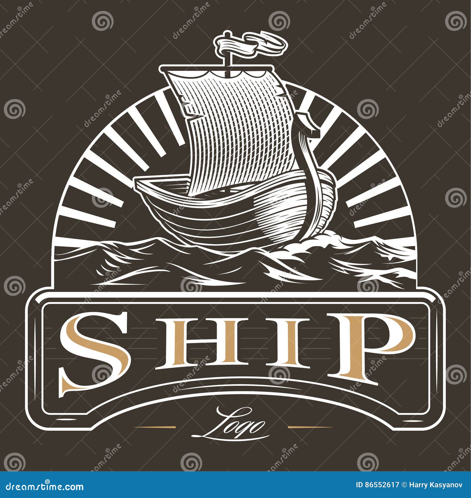 Vintage Boat House Logo Ideas. Inspiration Logo Design. Template Vector