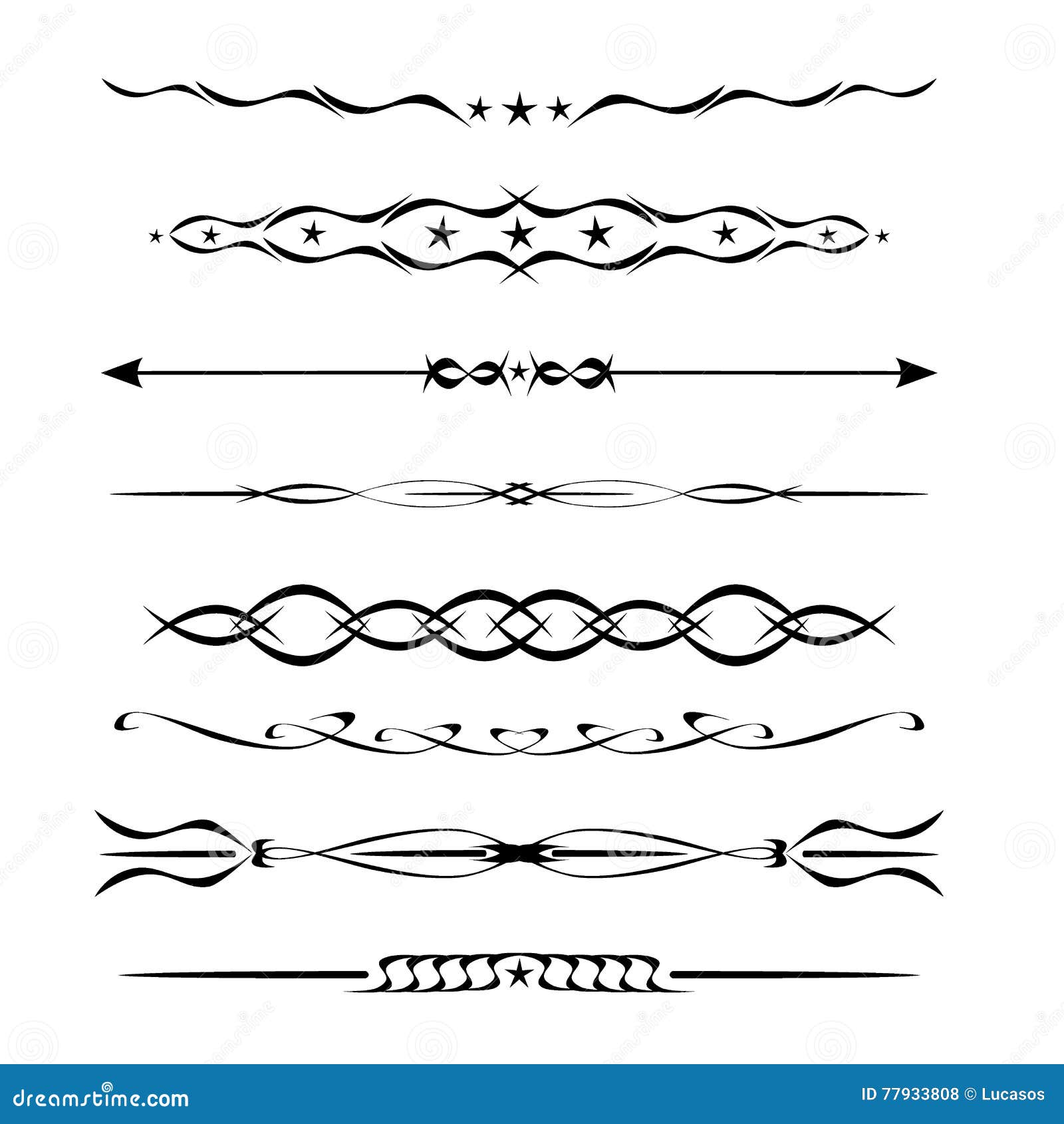 Download Vintage Border Elements Set Stock Vector - Illustration of ...