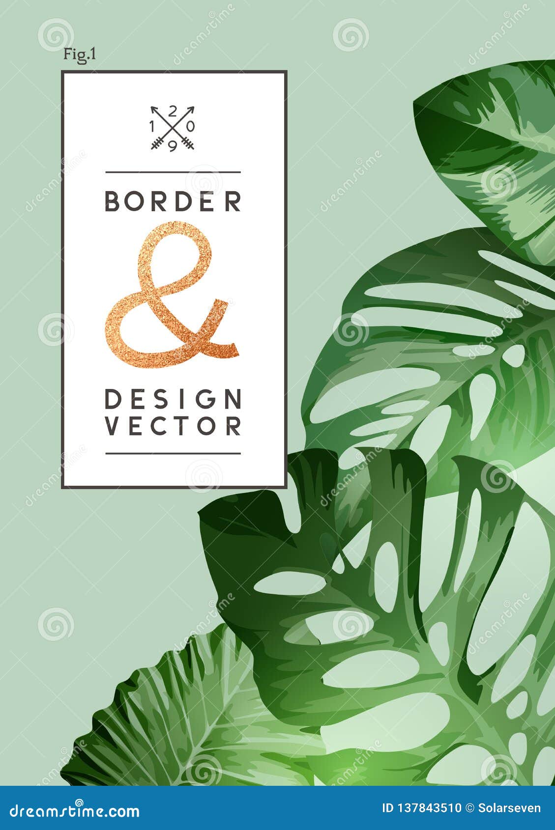 vintage botanical leaf background frame 