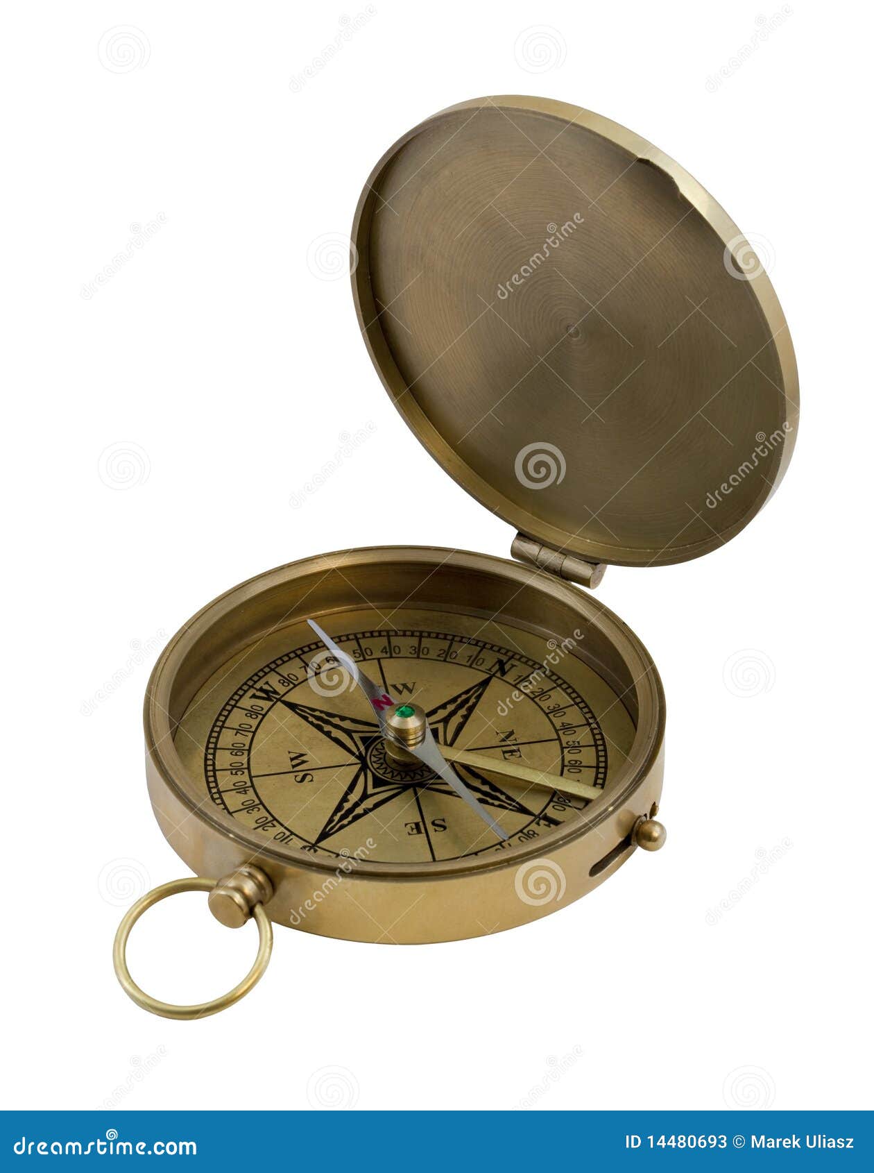Vintage brass compass stock image. Image of white, 14480693