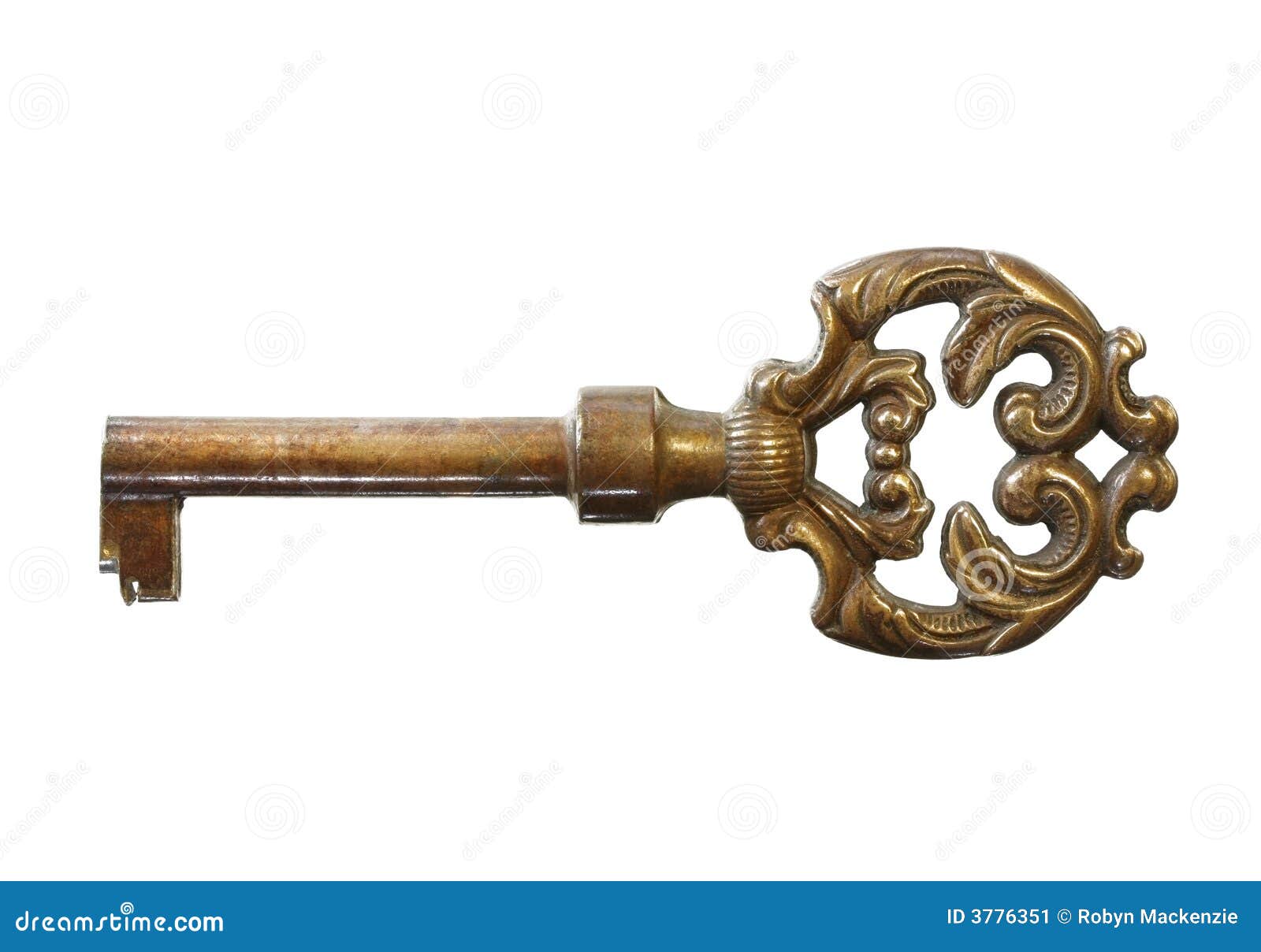 Vintage Brass Key stock image. Image of victorian, isolated 3776351