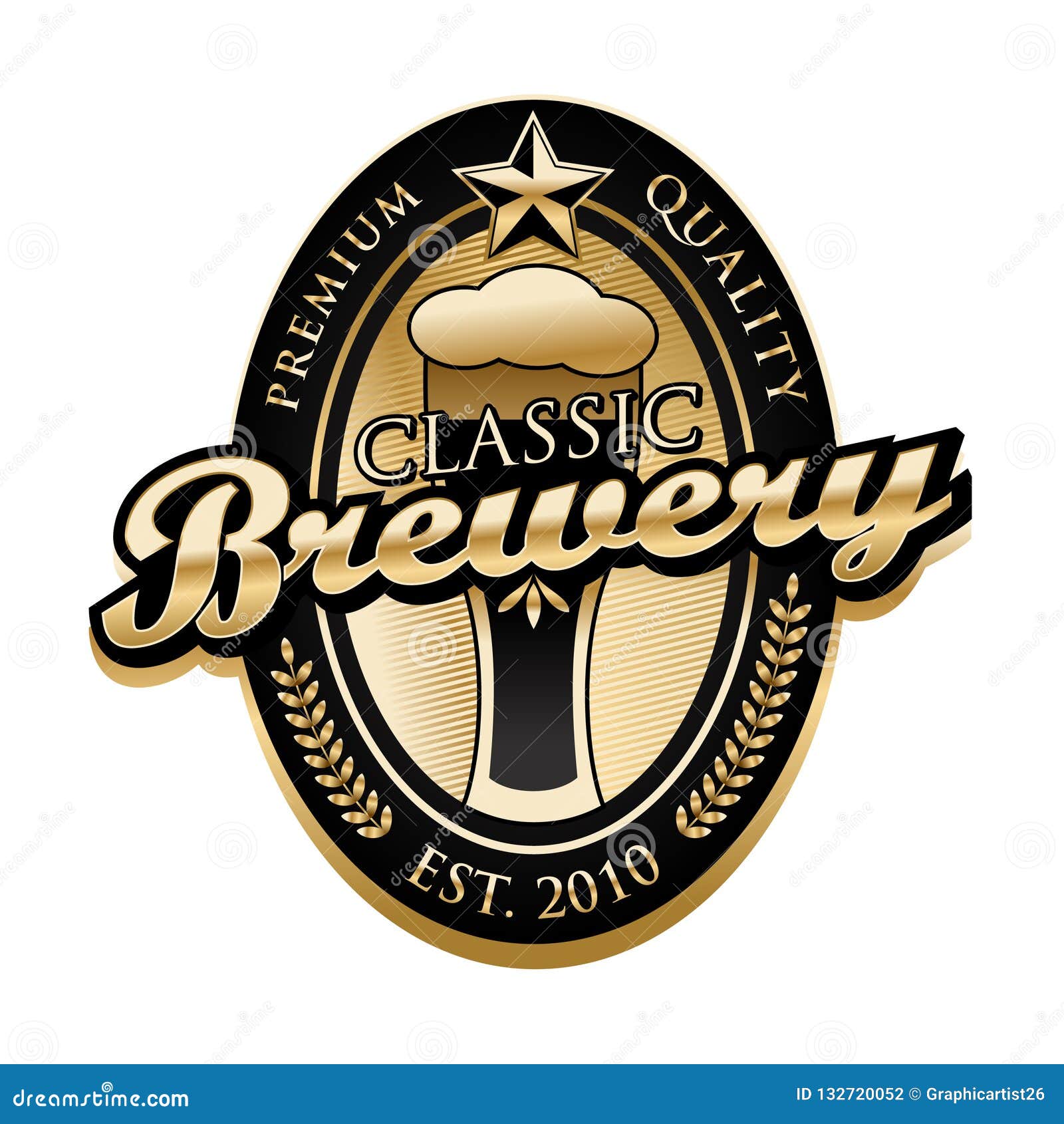 Vintage Brewery Label stock vector. Illustration of sign 132720052