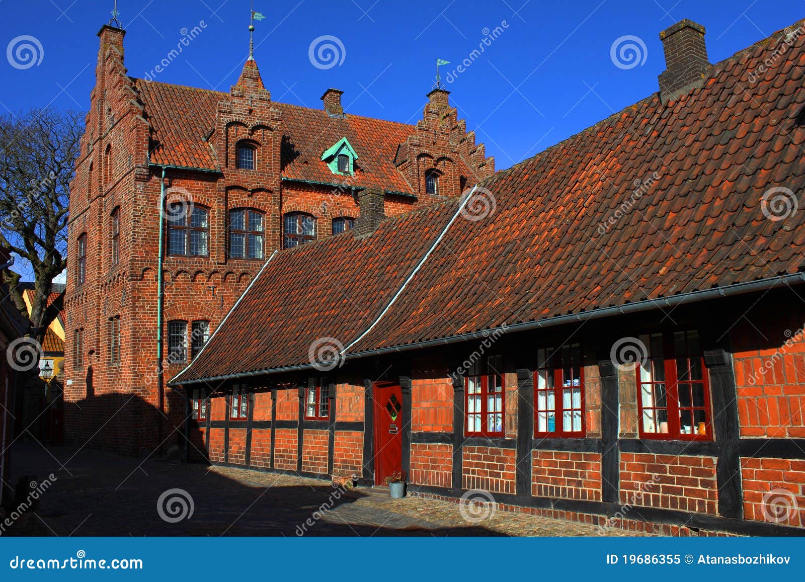 Vintage Brick House stock image. Image of closed, exit 19686355