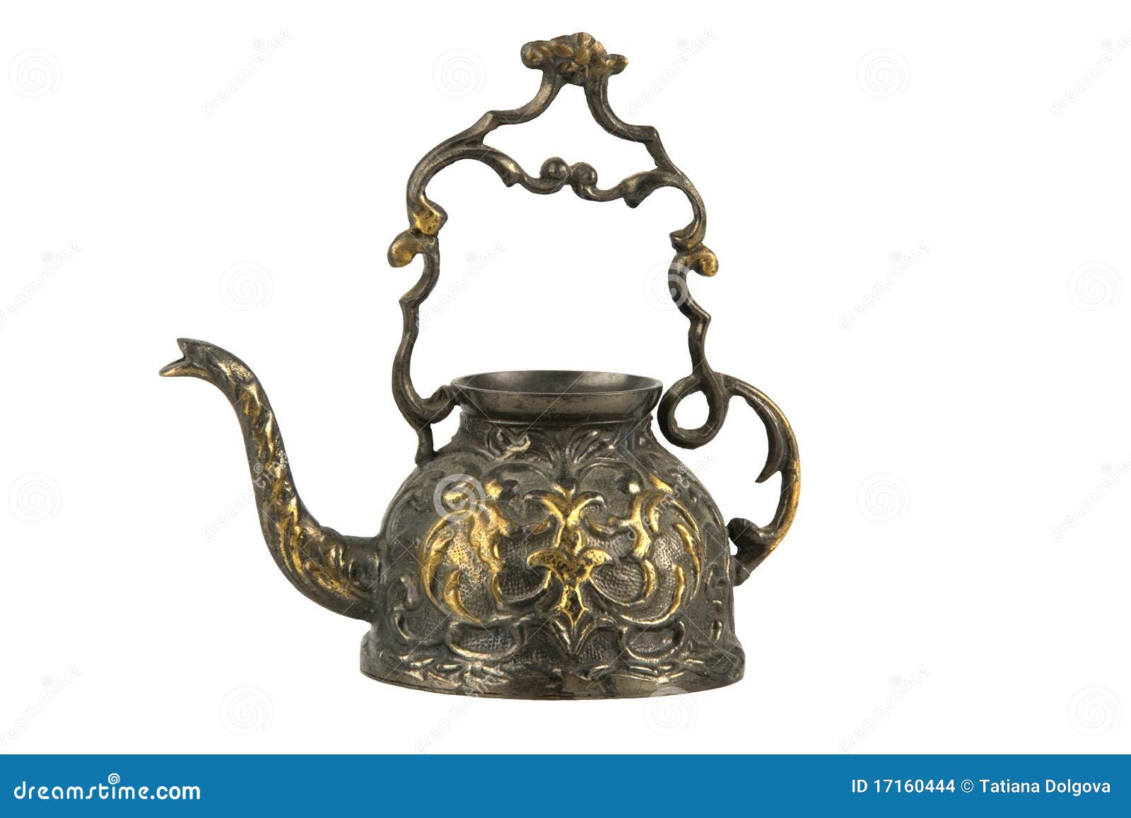 The vintage bronze kettle stock photo. Image of household 17160444