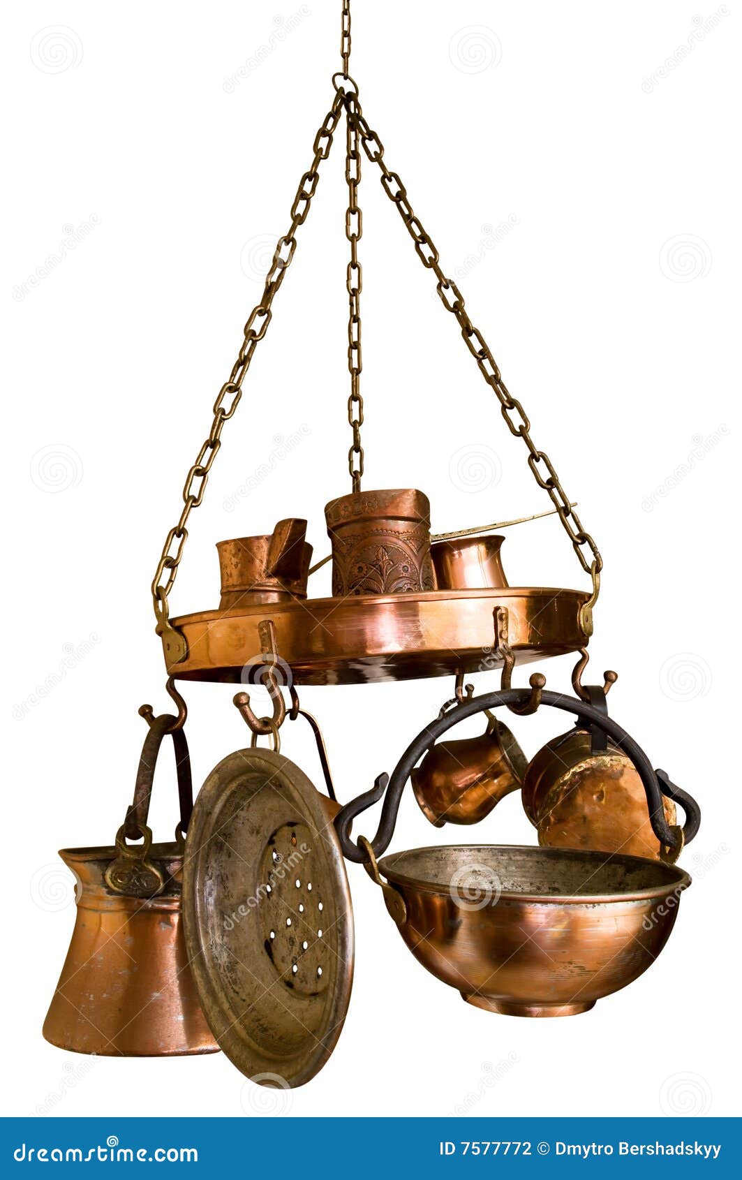 Vintage Bronze Kitchenware stock photo. Image of front 7577772