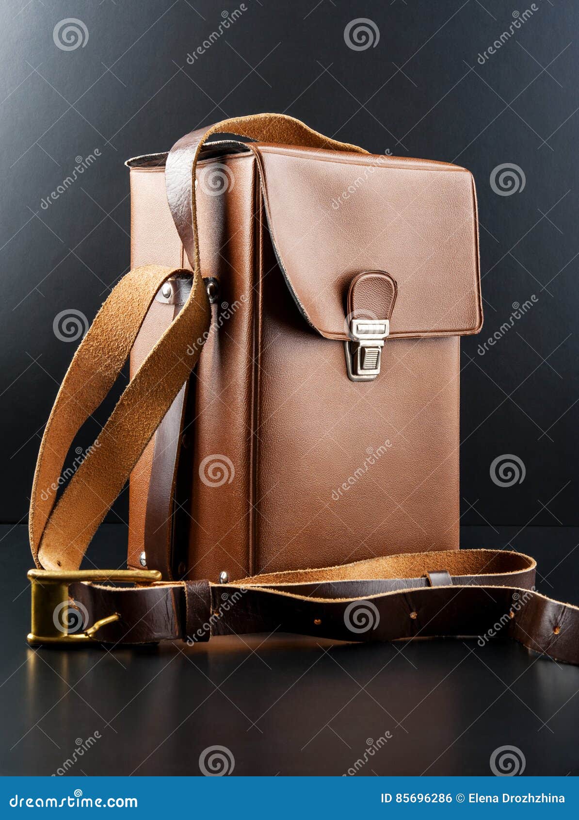 Vintage brown briefcase stock photo. Image of color, natural 85696286