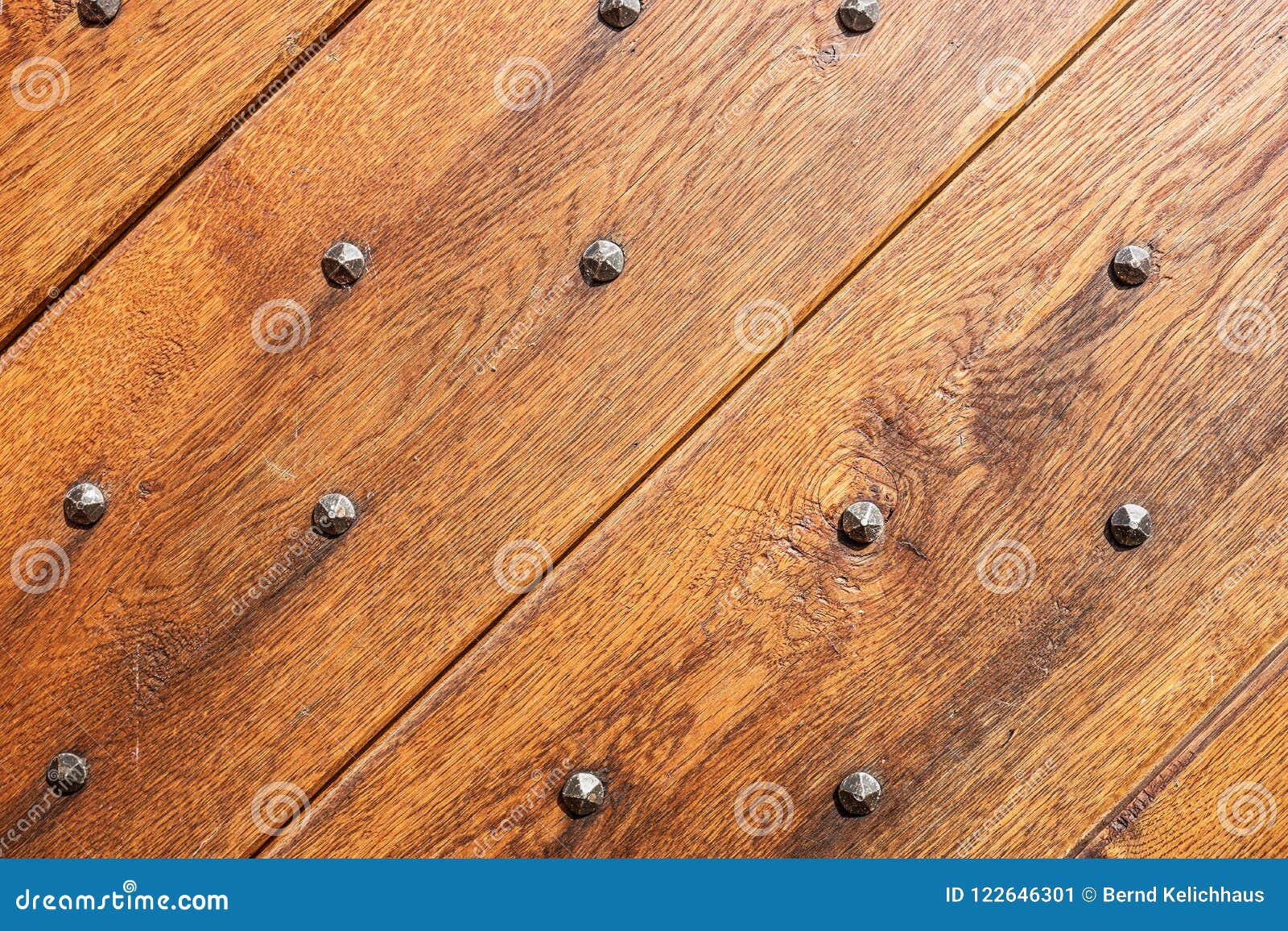 Vintage Brown Wooden Background with Metal Rivets Stock Image - Image ...