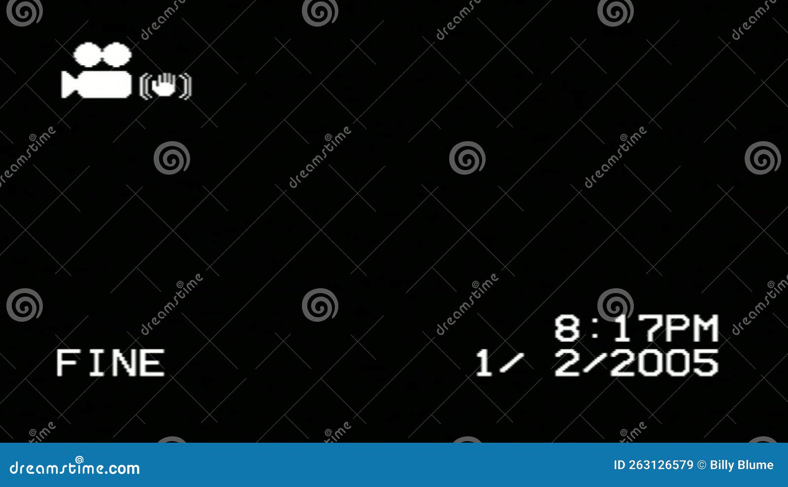 Vintage Camcorder Screen 2005 Date Retro Camera and Visuals Stock Video